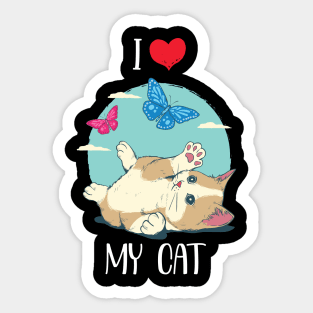 I Love my Cat - Ich liebe meine Katze Sticker